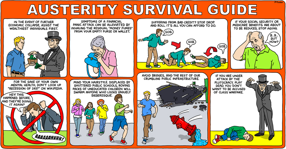 Plaatje van: http://louisproyect.wordpress.com/2011/08/07/austerity-survival-guide/ 0807-SRW-Comics-custom1